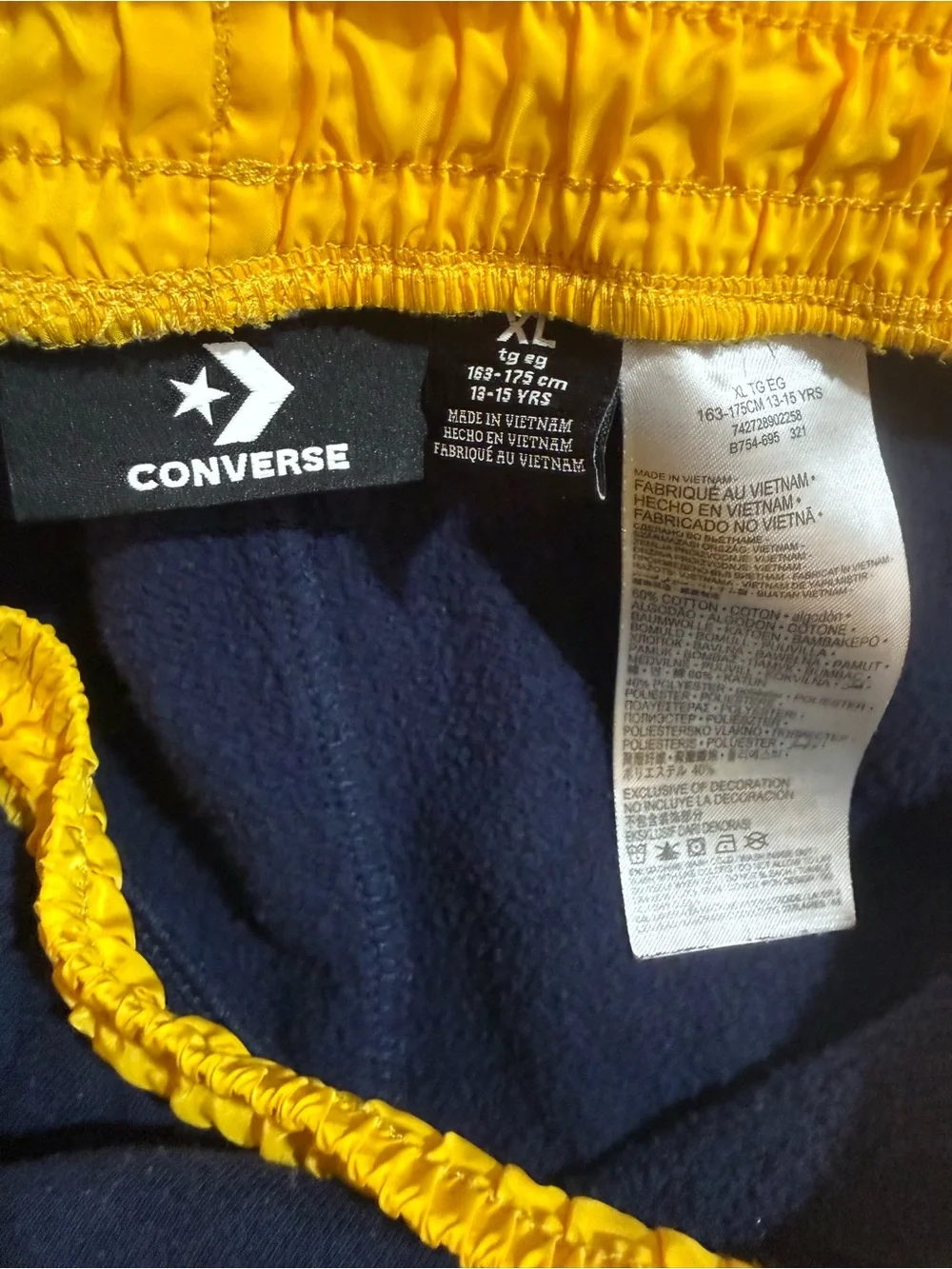 Converse Boys XL 13-15 Navy Blue Fleece Jogger Sweatpants Logo Graphic Pull-On
